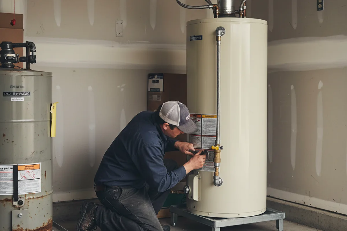 Water heater and shutoff valve replacement in Sullivan